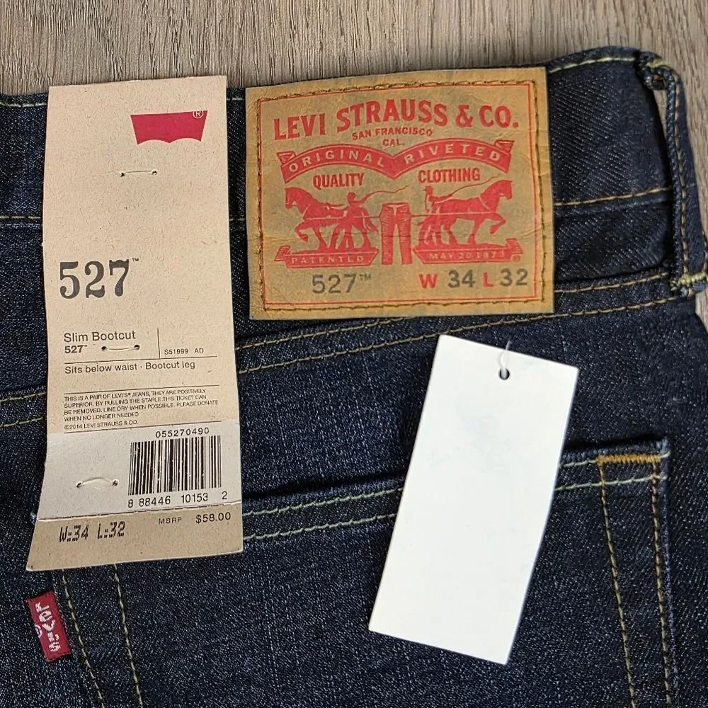 Levi's 527 Slim Bootcut Jeans Size 34×32